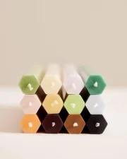 Hexagon Candle, set of 4, fresh