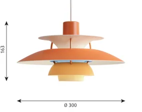 PH 5 Mini Pendant Lamp, hues of orange