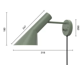 AJ Wall Lamp, pale petroleum