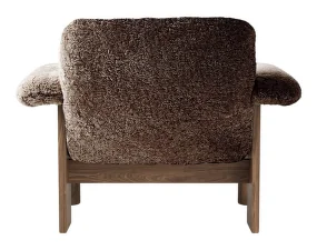 Brasilia Lounge Chair Low Back, Sheepskin sahara/walnut