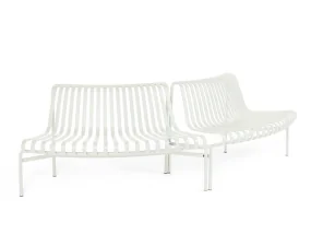 Palissade Park Dining Bench Out/Out set of 2, cream white