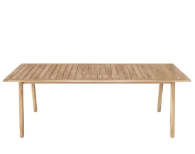 Patio Outdoor Dining Table 220 cm, untreated solid teak