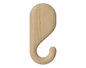 Nob Wall Hook 11.5 cm, white pigmented oiled oak