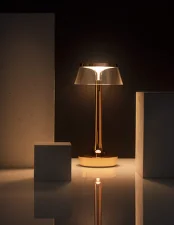Bon Jour Unplugged Table Lamp, copper/transparent