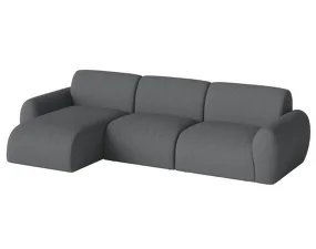 Núvol Sofa 3 Modules With Small Corner and Chaise Longue Left, dark grey
