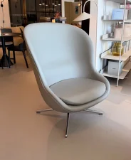 Hyg Lounge Chair High Swivel, smoke/aluminium