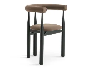 Bukowski Chair Fully Upholstered, black/Wooly Plus 1008