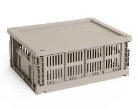 Colour Crate Lid Plastic Medium, warm grey