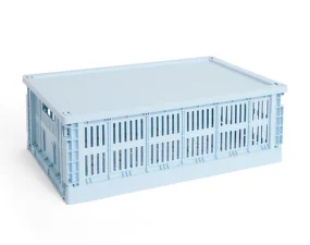 Colour Crate Lid Plastic Large, soft blue