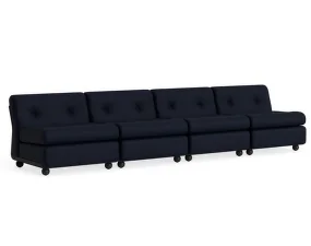 Amanta 4-Seater Sofa, Maglia blue black