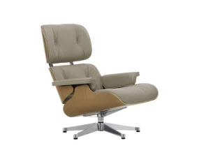 Eames Lounge Chair Cherry, Leather Natural F78 dark sand