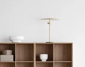 Reflection Table Lamp, brass lacquered aluminium