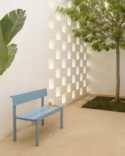 Linear Steel Bench w. Backrest 170 cm, grey