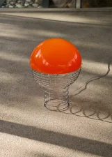 Wire 30 Table Lamp, chrome/orange