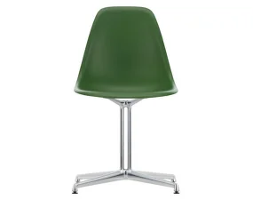 Eames Plastic Side Chair DSL, forest / polished aluminum