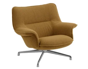 Doze Lounge Chair Low Swivel, Hearth 8 / polished aluminum