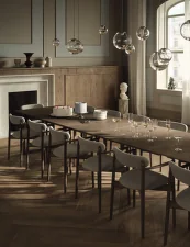 Kuma Extension Dining Table 240x100 cm, dark oiled oak