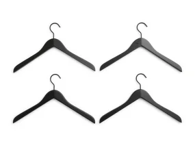Smooth Coat Hanger Slim set of 4 pcs, black