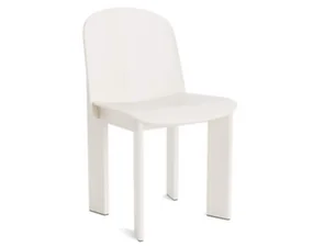 Chisel 65 Chair, cream white lacquered beech