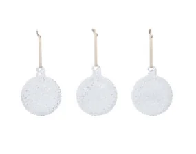 Flurry Glass Baubles M Set of 3, white