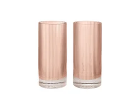 Ripple Highball Glasses Set of 2, blush