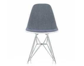 Eames Plastic Side Chair DSR, full padded