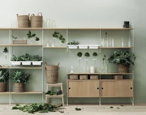 String Cabinet With Sliding Doors 78 x 30, oak