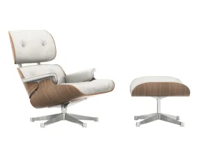 Lounge Chair Ottoman, white pigmented walnut
