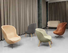 Hyg Lounge Chair High Swivel, leather