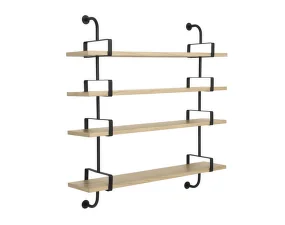 Démon Shelf 2 155 cm, 4 Shelves, black stained ash