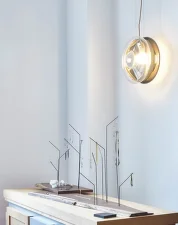 Orbital Pendant, white / silver