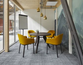 Guéridon Table 90, dark stained solid oak