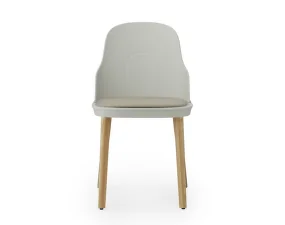 Allez Chair Oak, warm grey leather