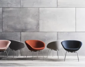 Pot™ Lounge Chair, brown bronze/leather black