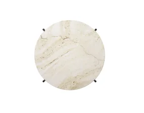 TS Side Table Ø55, neutral white travertine