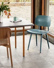 Two-Colour Dining Table 200 cm, ochre/blue