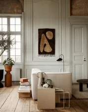 Abstract Rug S, brown/off-white
