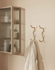 Haze Wall Cabinet Reeded Glass, cashmere