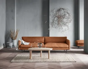 Latch Coffee Table 98 x 80 cm, white pigmented oak