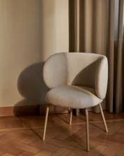 Rico Dining Chair Bouclé, off-white/cashmere