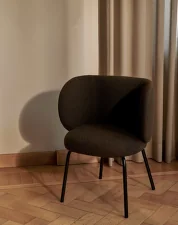 Rico Dining Chair Hallingdal, dark grey brown/cashmere