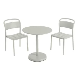 Linear Steel Café Table Ø70, grey