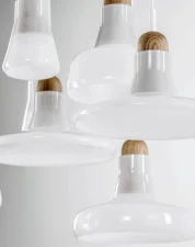 Shadows XL PC911 Pendant Lamp, pearl grey / black stained oak
