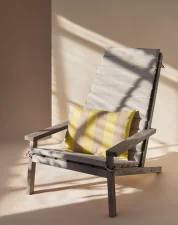 Between Lines Deck Chair Cushion, lemon / sand stripe