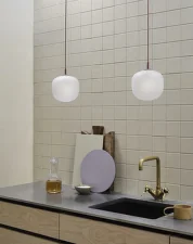 Rime Pendant Lamp Ø25, opal/deep red