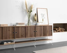 String Living Room F Shelving Set, oak/black