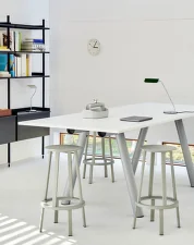 Boa Table 280x110x95 cm, metallic grey / white laminate