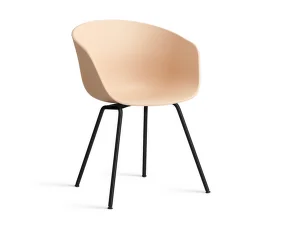 AAC 26 Chair Black Powder Coated Steel, pale peach