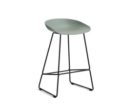 AAS 38 Bar Stool Low Black Steel, fall green