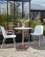 Terrazzo Table Ø70, red terrazzo / sky grey